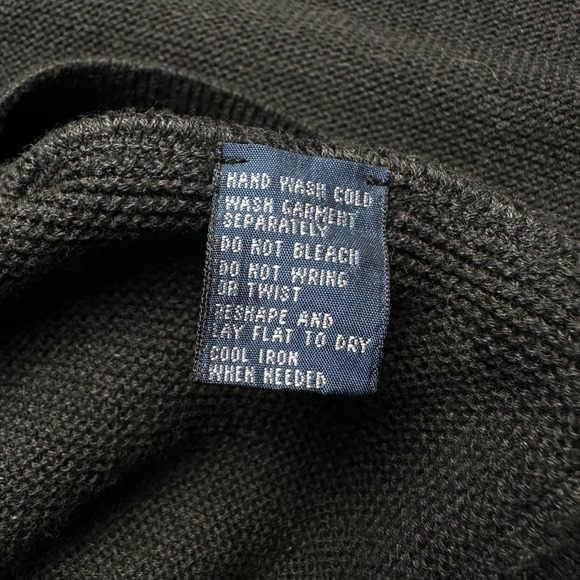 Polo by Ralph Lauren | Men | Dark Brown Relaxed Knit V-Neck Sweater | Large - Picture 8 of 9